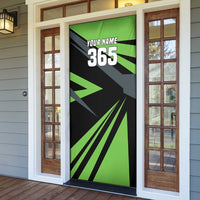 Custom Green Extreme Motocross Door Cover Dirt Bike Rider Design - Wonder Print Shop