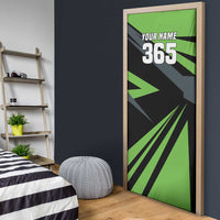 Custom Green Extreme Motocross Door Cover Dirt Bike Rider Design - Wonder Print Shop