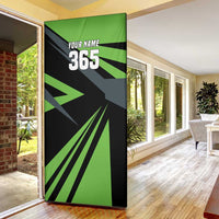 Custom Green Extreme Motocross Door Cover Dirt Bike Rider Design - Wonder Print Shop