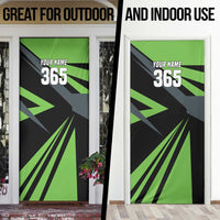 Custom Green Extreme Motocross Door Cover Dirt Bike Rider Design - Wonder Print Shop
