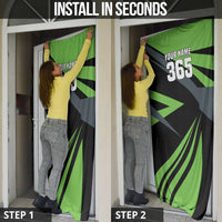 Custom Green Extreme Motocross Door Cover Dirt Bike Rider Design - Wonder Print Shop