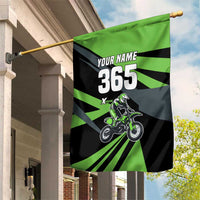 Custom Green Extreme Motocross Garden Flag Dirt Bike Rider Design - Wonder Print Shop