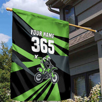 Custom Green Extreme Motocross Garden Flag Dirt Bike Rider Design - Wonder Print Shop