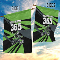 Custom Green Extreme Motocross Garden Flag Dirt Bike Rider Design - Wonder Print Shop