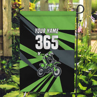 Custom Green Extreme Motocross Garden Flag Dirt Bike Rider Design - Wonder Print Shop