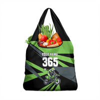 Custom Green Extreme Motocross Grocery Bag Dirt Bike Rider Design - Wonder Print Shop