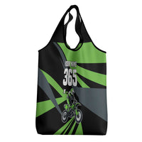 Custom Green Extreme Motocross Grocery Bag Dirt Bike Rider Design - Wonder Print Shop