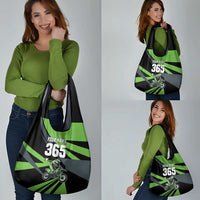 Custom Green Extreme Motocross Grocery Bag Dirt Bike Rider Design - Wonder Print Shop