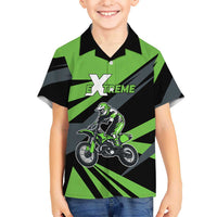 Custom Green Extreme Motocross Hawaiian Shirt Dirt Bike Rider Design - Wonder Print Shop