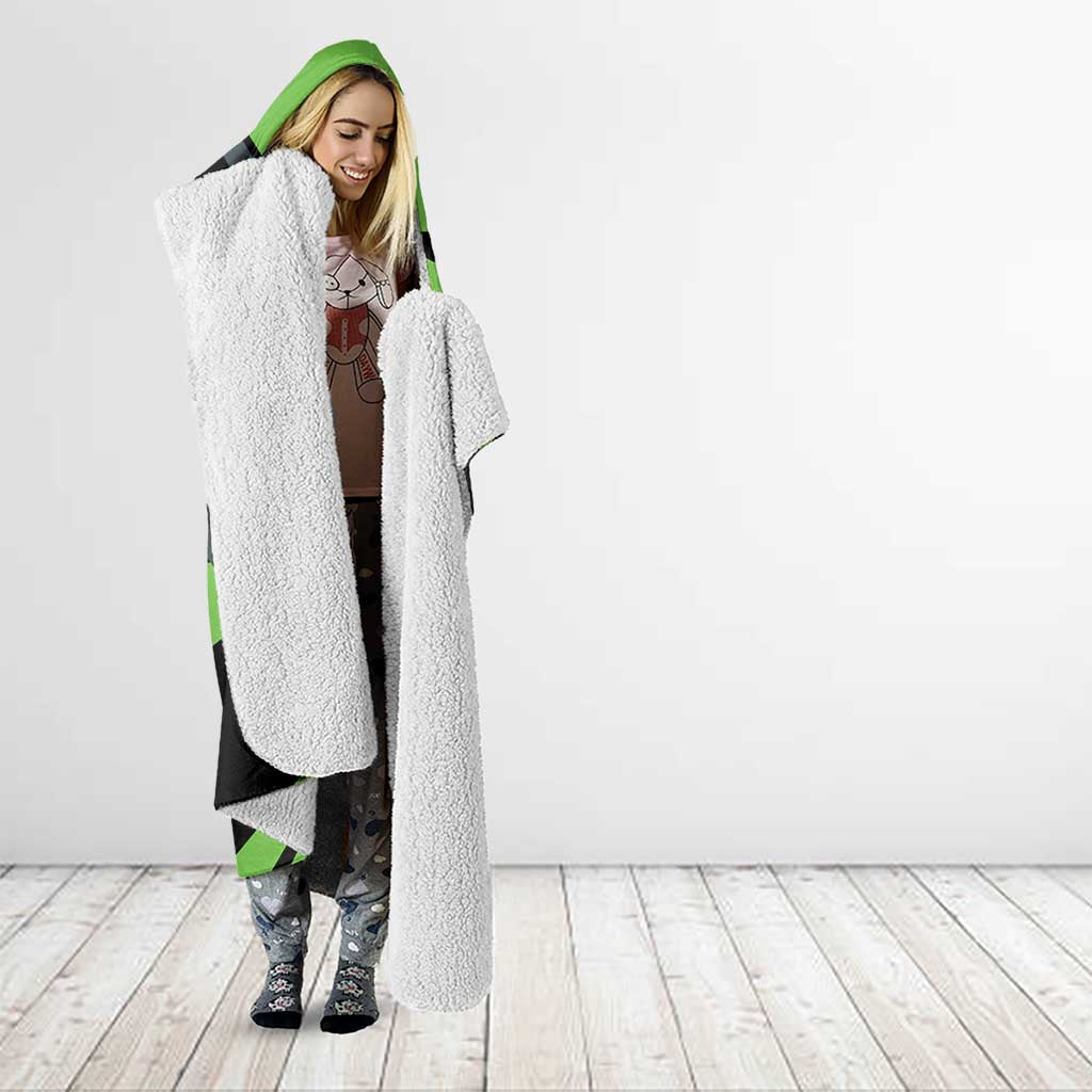 Custom Green Extreme Motocross Hooded Blanket Dirt Bike Rider Design - Wonder Print Shop