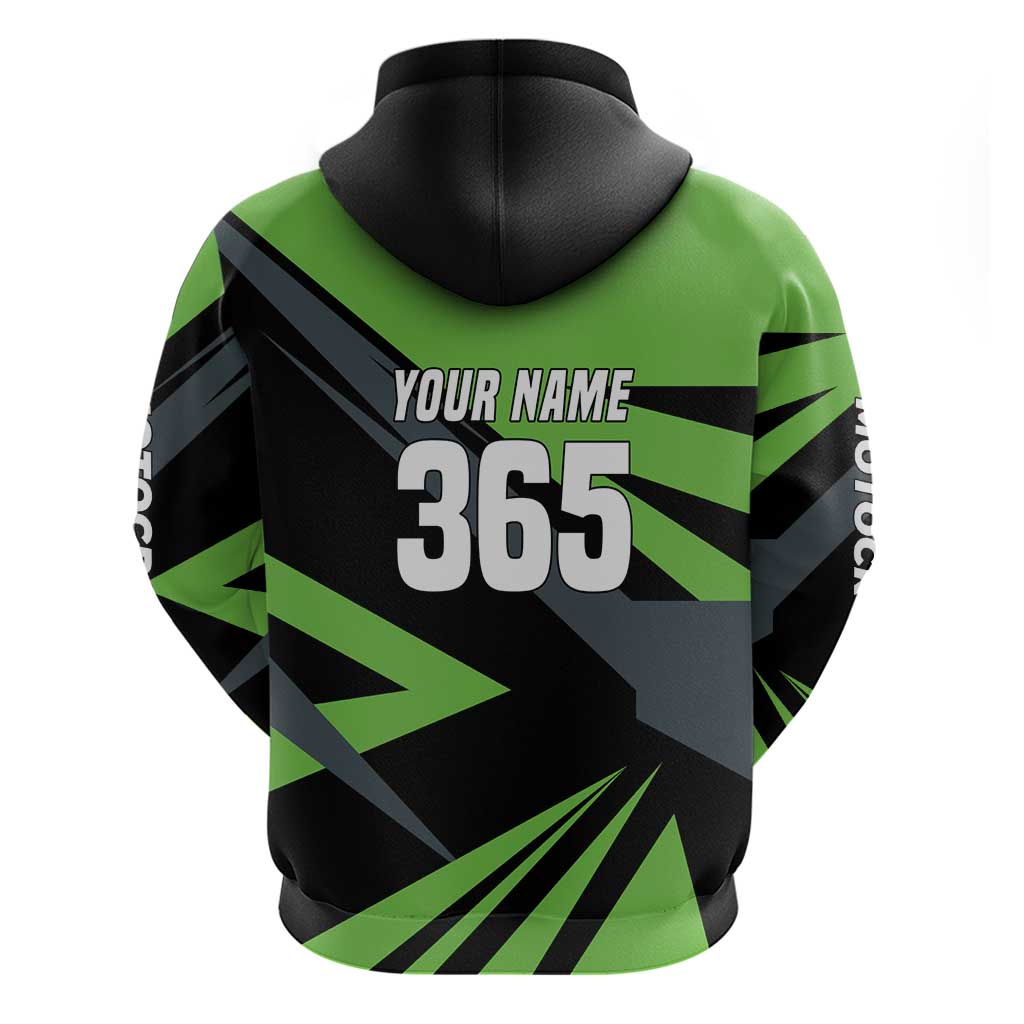 Custom Green Extreme Motocross Hoodie Dirt Bike Rider Design - Wonder Print Shop