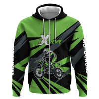 Custom Green Extreme Motocross Hoodie Dirt Bike Rider Design - Wonder Print Shop
