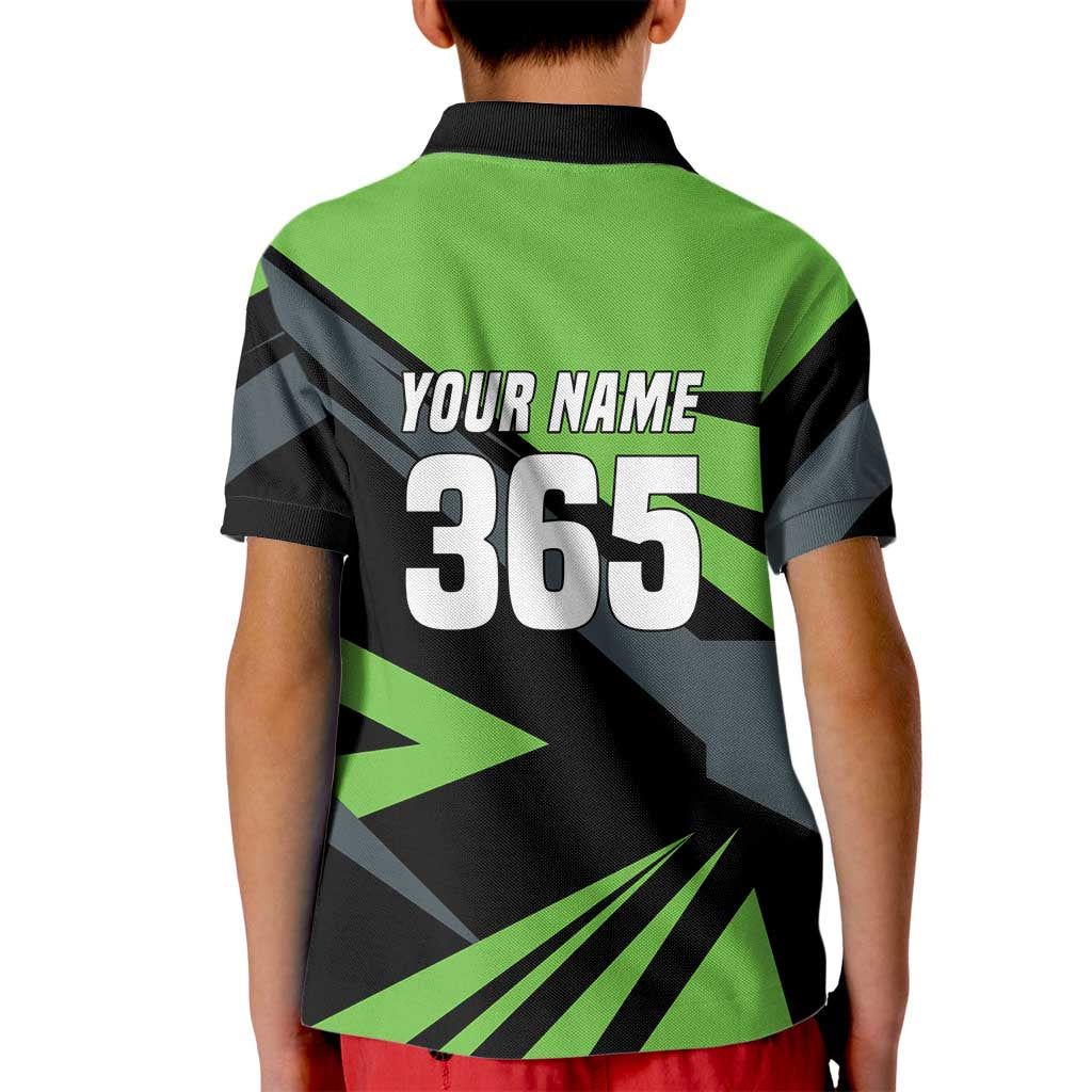 Custom Green Extreme Motocross Kid Polo Shirt Dirt Bike Rider Design - Wonder Print Shop