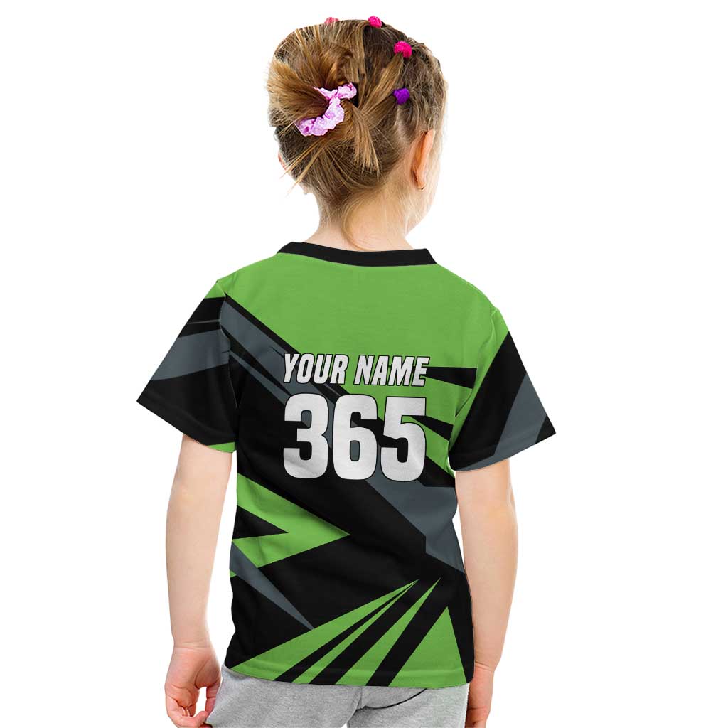 Custom Green Extreme Motocross Kid T Shirt Dirt Bike Rider Design - Wonder Print Shop
