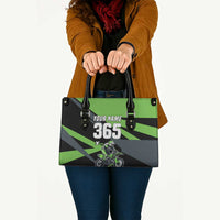 Custom Green Extreme Motocross Leather Bag Dirt Bike Rider Design - Wonder Print Shop