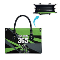 Custom Green Extreme Motocross Leather Bag Dirt Bike Rider Design - Wonder Print Shop
