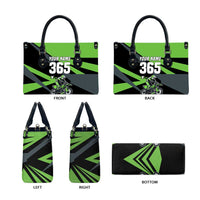 Custom Green Extreme Motocross Leather Bag Dirt Bike Rider Design - Wonder Print Shop