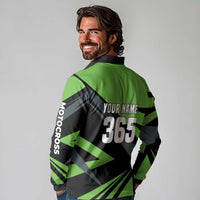 Custom Green Extreme Motocross Long Sleeve Polo Shirt Dirt Bike Rider Design - Wonder Print Shop