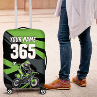 Custom Green Extreme Motocross Luggage Cover Dirt Bike Rider Design - Wonder Print Shop