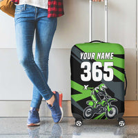 Custom Green Extreme Motocross Luggage Cover Dirt Bike Rider Design - Wonder Print Shop
