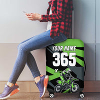 Custom Green Extreme Motocross Luggage Cover Dirt Bike Rider Design - Wonder Print Shop