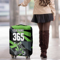 Custom Green Extreme Motocross Luggage Cover Dirt Bike Rider Design - Wonder Print Shop