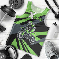 Custom Green Extreme Motocross Men Tank Top Dirt Bike Rider Design - Wonder Print Shop
