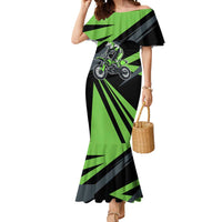 Custom Green Extreme Motocross Mermaid Dress Dirt Bike Rider Design - Wonder Print Shop