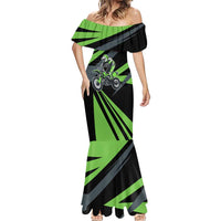 Custom Green Extreme Motocross Mermaid Dress Dirt Bike Rider Design - Wonder Print Shop