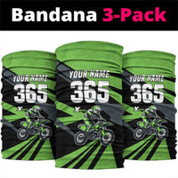 Custom Green Extreme Motocross Neck Gaiter Dirt Bike Rider Design - Wonder Print Shop
