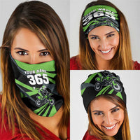 Custom Green Extreme Motocross Neck Gaiter Dirt Bike Rider Design - Wonder Print Shop