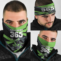 Custom Green Extreme Motocross Neck Gaiter Dirt Bike Rider Design - Wonder Print Shop