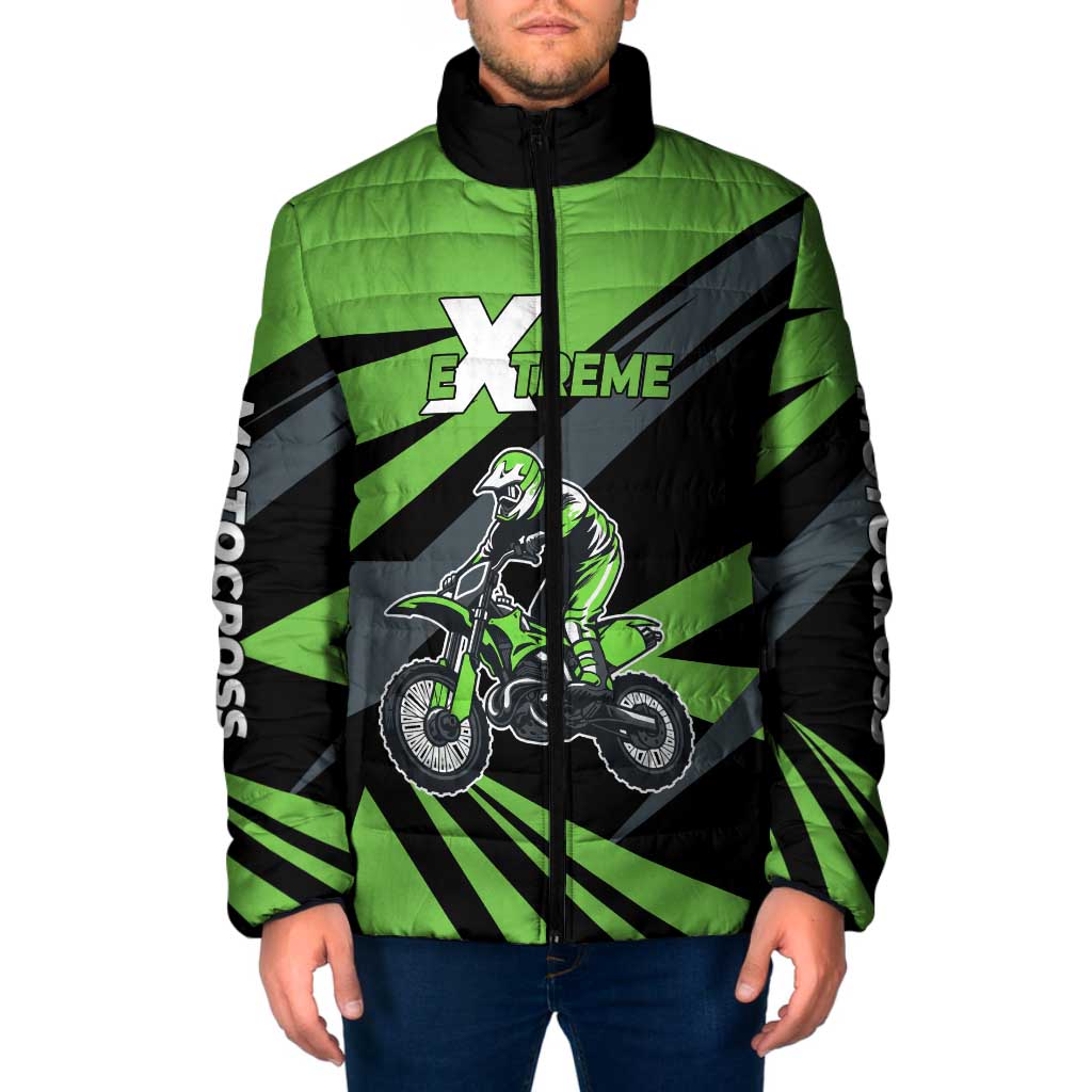 Custom Green Extreme Motocross Padded Jacket Dirt Bike Rider Design - Wonder Print Shop