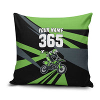 Custom Green Extreme Motocross Pillow Cover Dirt Bike Rider Design - Wonder Print Shop