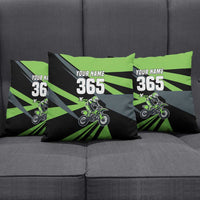 Custom Green Extreme Motocross Pillow Cover Dirt Bike Rider Design - Wonder Print Shop