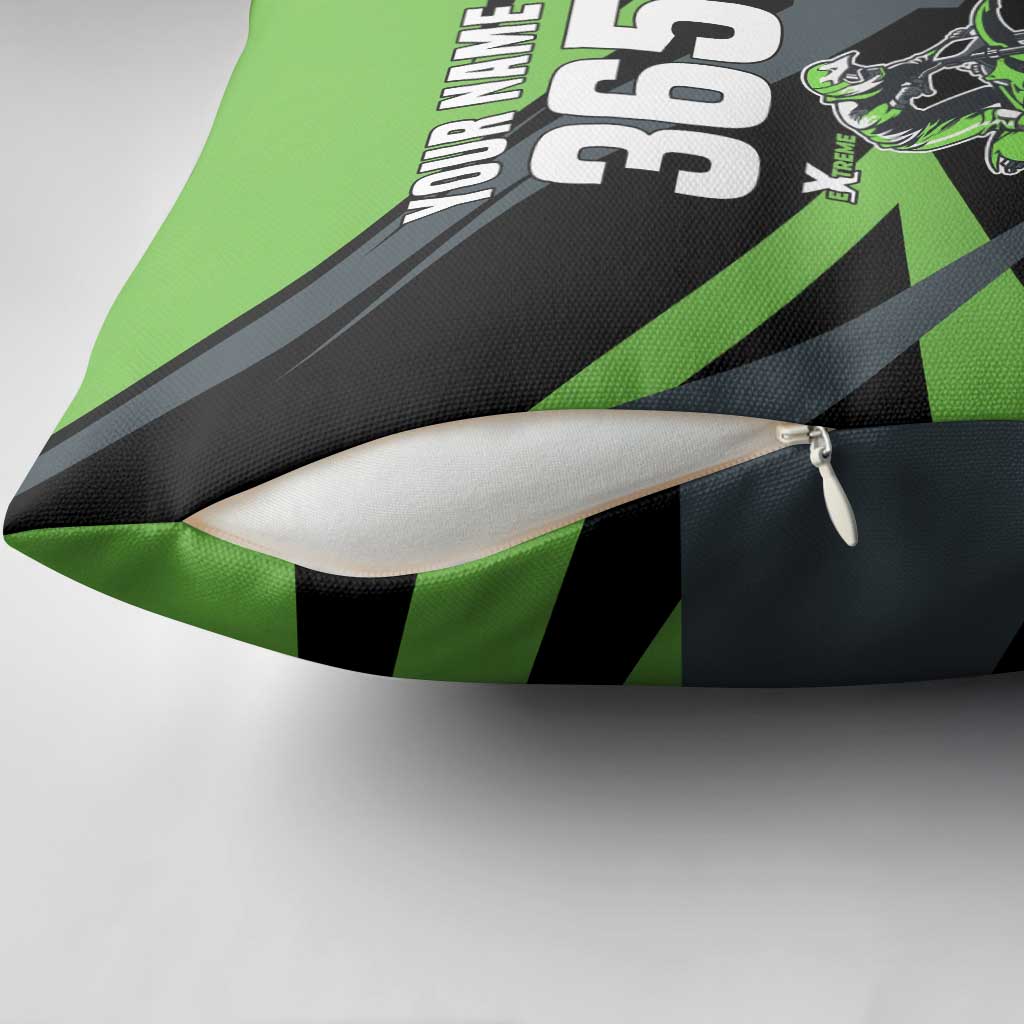 Custom Green Extreme Motocross Pillow Cover Dirt Bike Rider Design - Wonder Print Shop