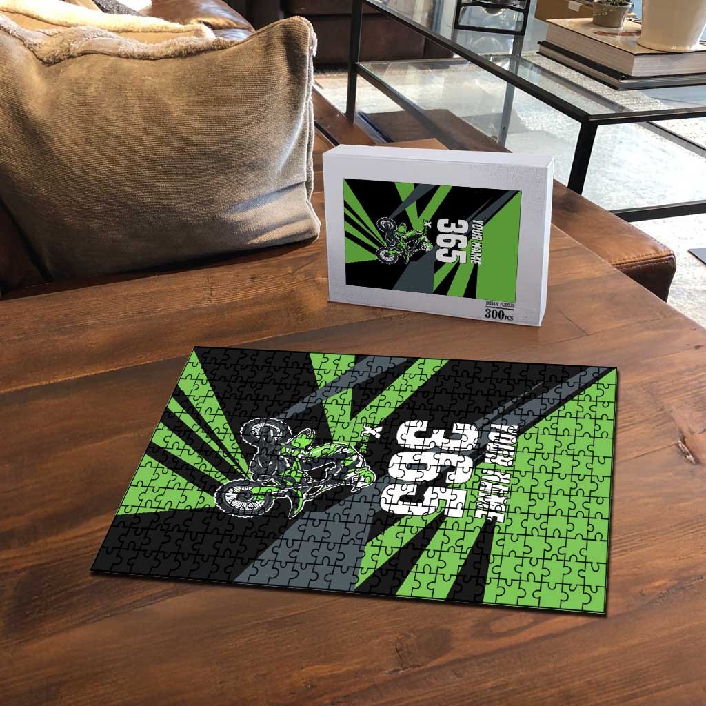 Custom Green Extreme Motocross Puzzle Dirt Bike Rider Design - Wonder Print Shop