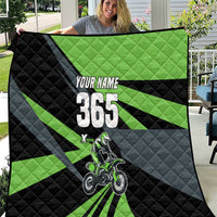 Custom Green Extreme Motocross Quilt Dirt Bike Rider Design - Wonder Print Shop