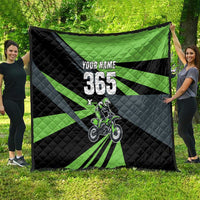 Custom Green Extreme Motocross Quilt Dirt Bike Rider Design - Wonder Print Shop