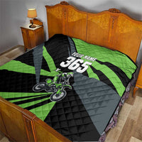 Custom Green Extreme Motocross Quilt Dirt Bike Rider Design - Wonder Print Shop