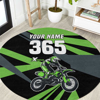 Custom Green Extreme Motocross Round Carpet Dirt Bike Rider Design - Wonder Print Shop