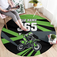 Custom Green Extreme Motocross Round Carpet Dirt Bike Rider Design - Wonder Print Shop