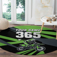 Custom Green Extreme Motocross Round Carpet Dirt Bike Rider Design - Wonder Print Shop