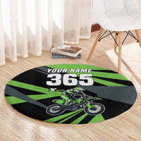 Custom Green Extreme Motocross Round Carpet Dirt Bike Rider Design - Wonder Print Shop