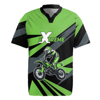Custom Green Extreme Motocross Rugby Jersey Dirt Bike Rider Design - Wonder Print Shop