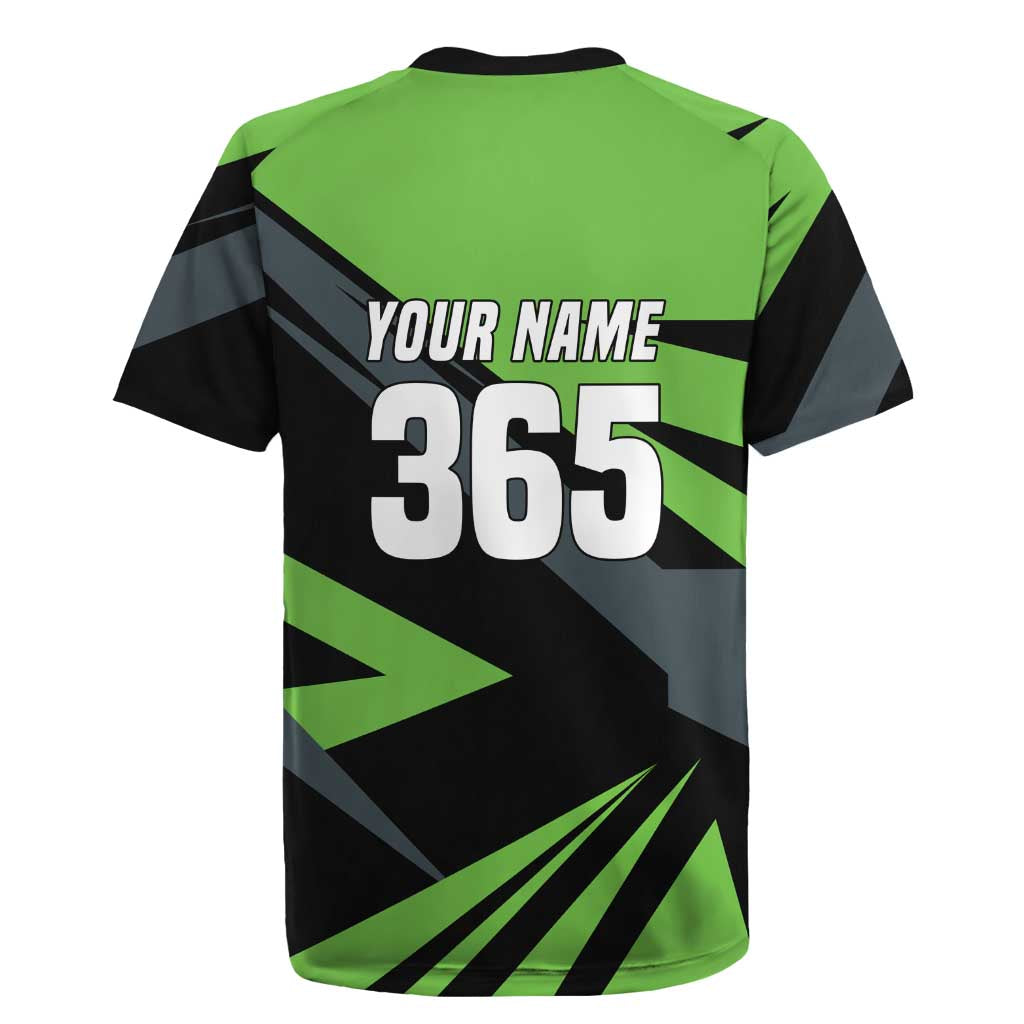 Custom Green Extreme Motocross Rugby Jersey Dirt Bike Rider Design - Wonder Print Shop