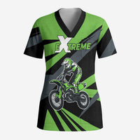 Custom Green Extreme Motocross Scrub Top Dirt Bike Rider Design - Wonder Print Shop