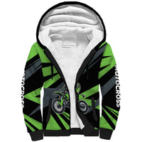 Custom Green Extreme Motocross Sherpa Hoodie Dirt Bike Rider Design - Wonder Print Shop