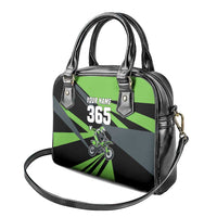 Custom Green Extreme Motocross Shoulder Handbag Dirt Bike Rider Design - Wonder Print Shop