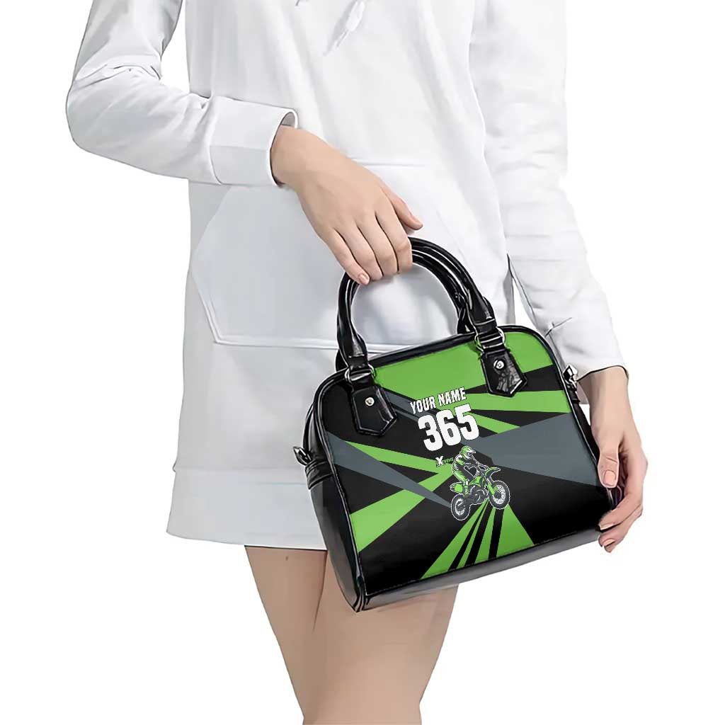 Custom Green Extreme Motocross Shoulder Handbag Dirt Bike Rider Design - Wonder Print Shop